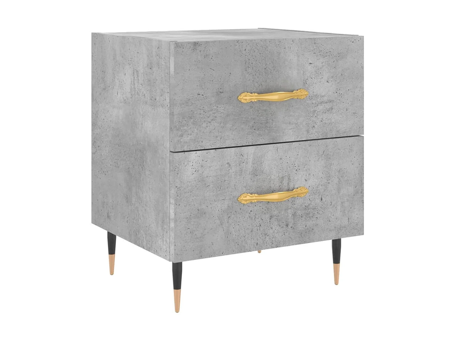 Comodini | Tavolini da notte | Tavolini da letto 2 pz Grigio Cemento 40x35x47,5 cm in Legno Multistrato