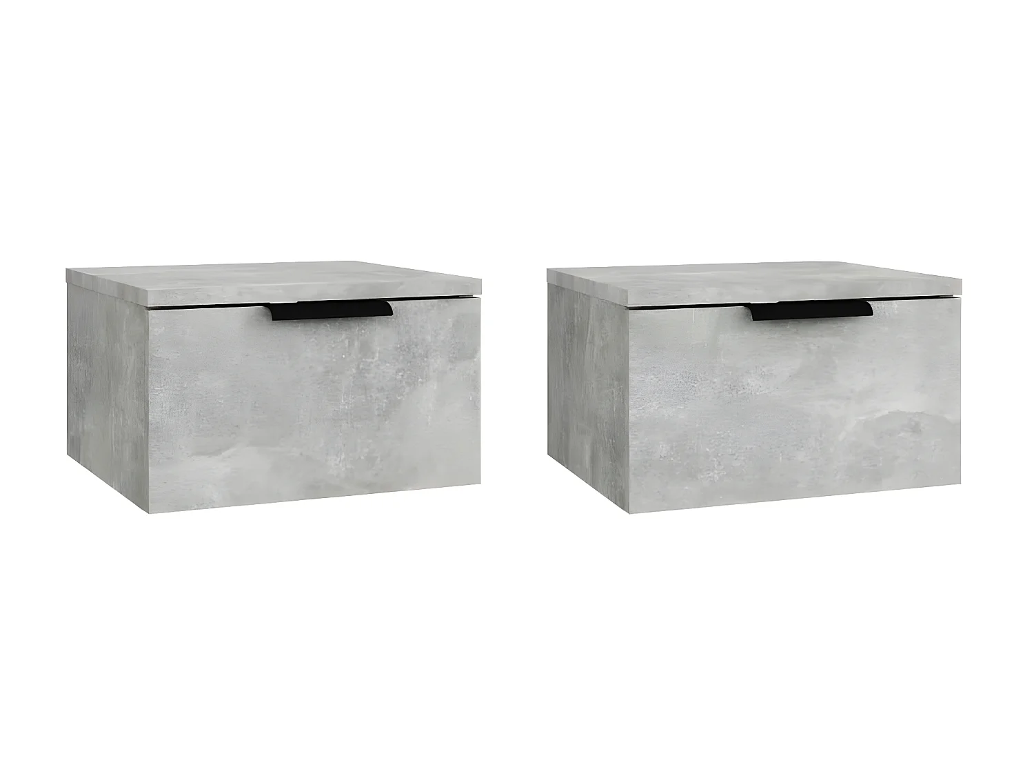 Lot de 2 Tables de chevet murales Gris béton 34x30x20 cm WVGQ7248