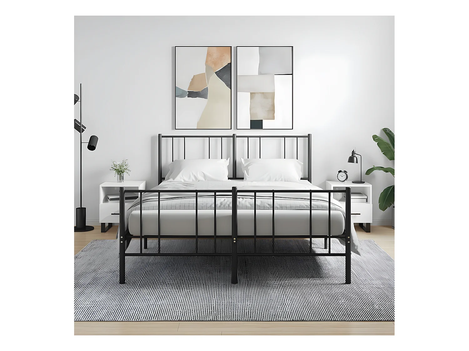 Nachtkastjes 2 st 40x35x47,5 cm bewerkt hout hoogglans wit NL75247