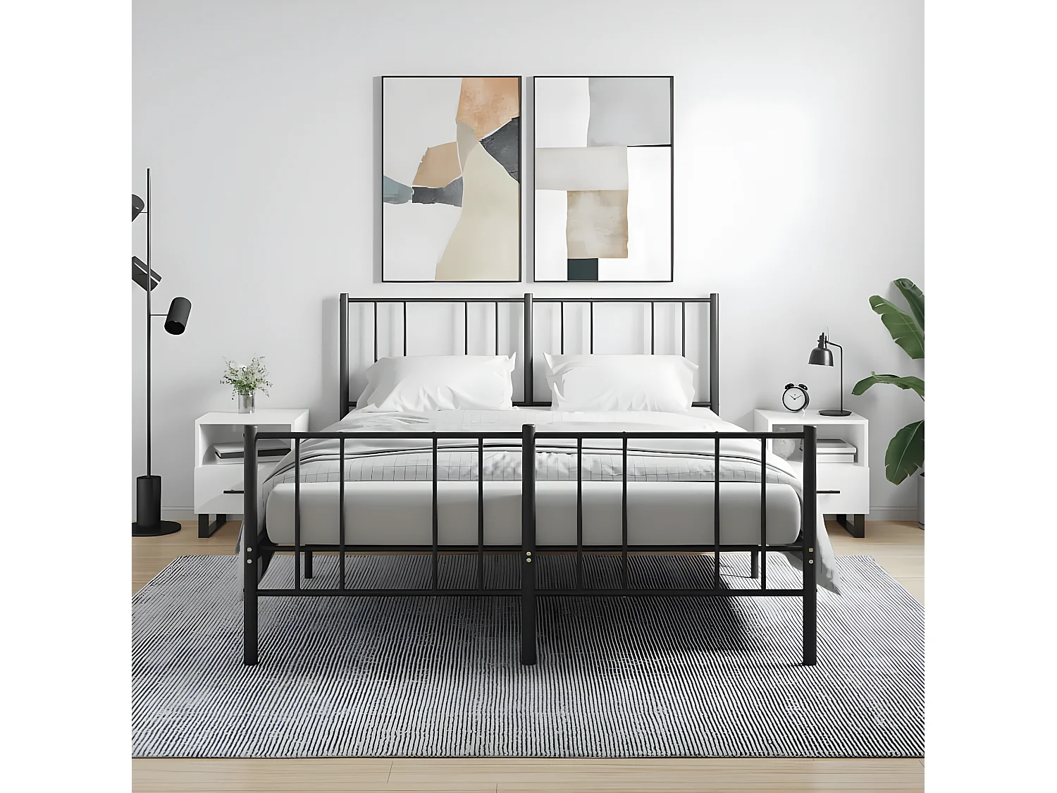 Lot de 2 Tables de chevet blanc brillant 40x35x47,5 cm WVGQ1774