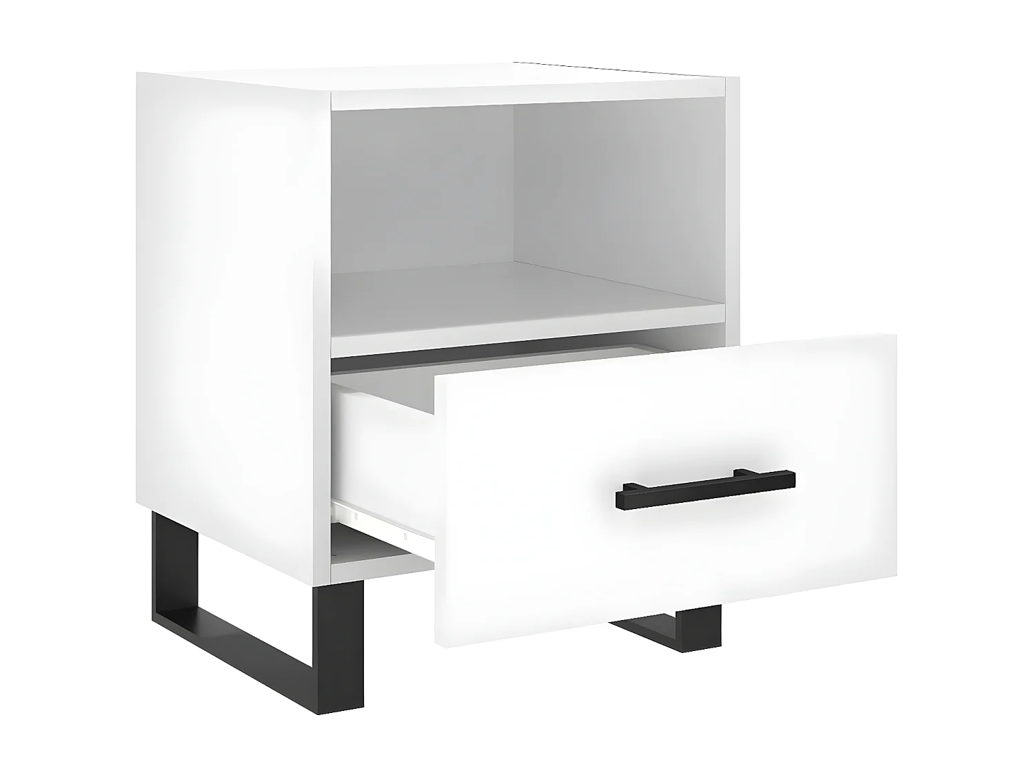 Lot de 2 Tables de chevet blanc brillant 40x35x47,5 cm WVGQ1774