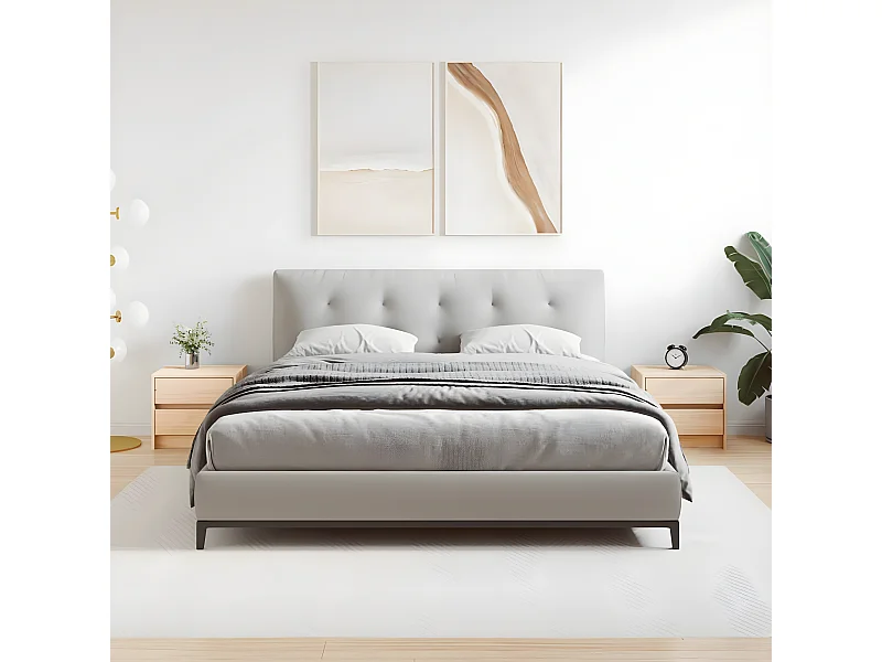 Lote de 2 Mesitas de noche madera maciza de pino 40x31x35,5 cm ES50407