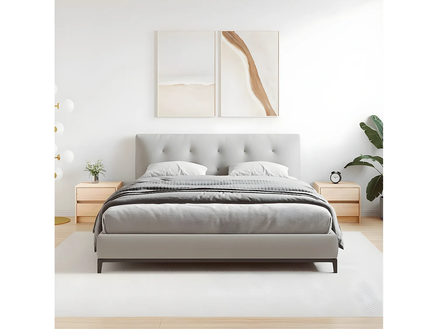 Lot de 2 Tables de chevet 40x31x35,5 cm bois de pin massif WVGQ4428