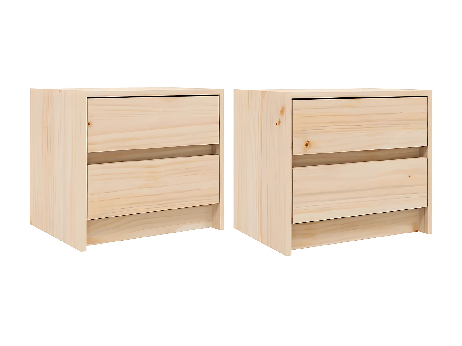Lot de 2 Tables de chevet 40x31x35,5 cm bois de pin massif WVGQ4428