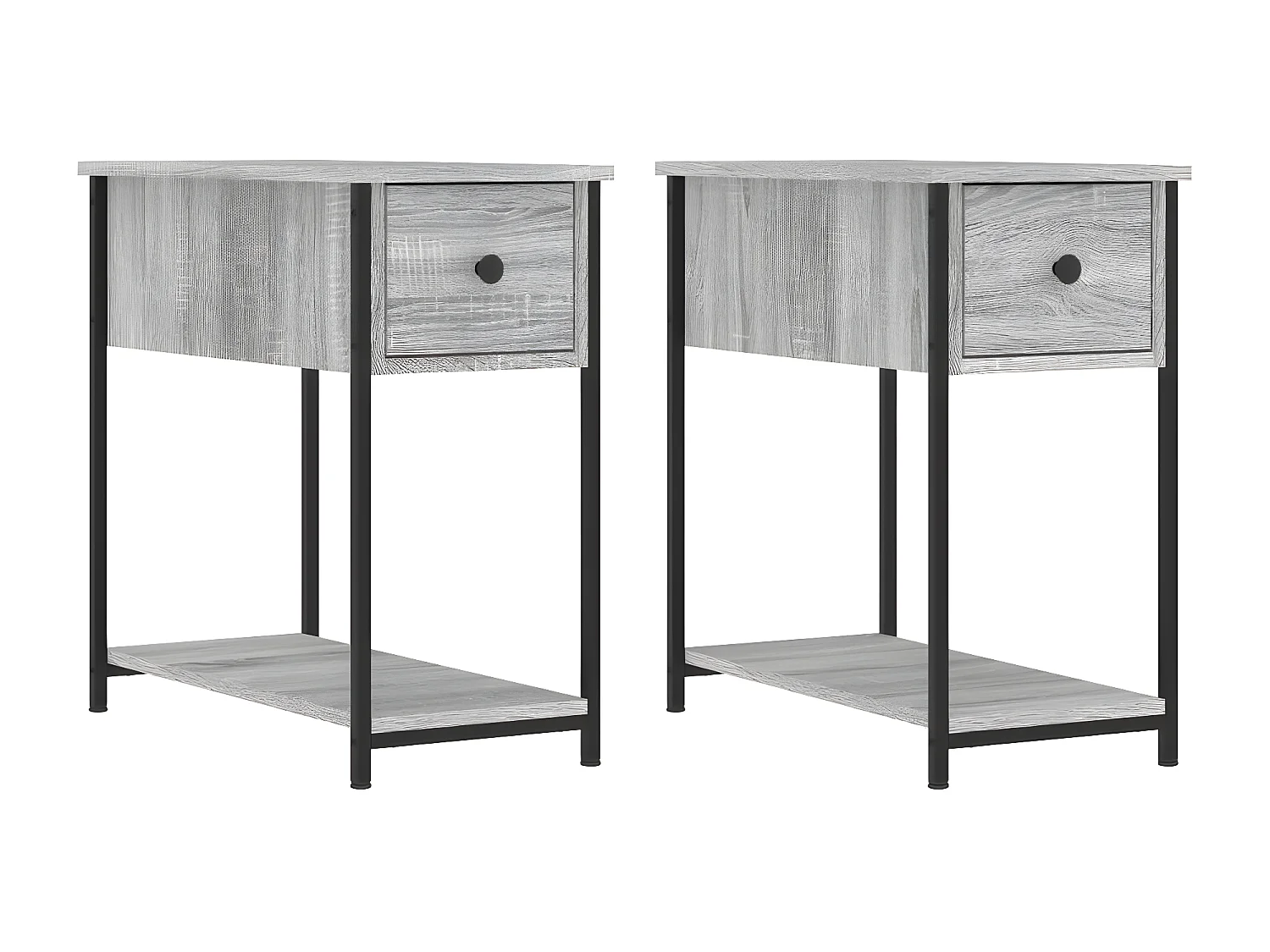 Lot de 2 Tables de chevet sonoma gris 30x60x60cm bois d'ingénierie WVGQ2772