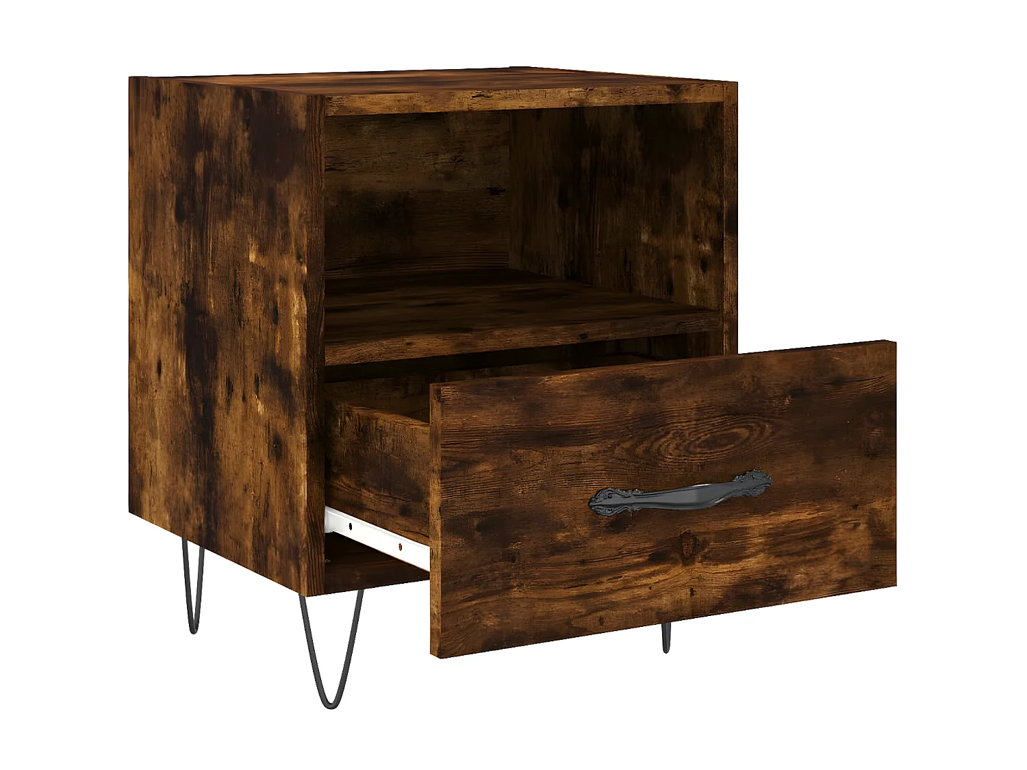 Lot de 2 Tables de chevet chêne fumé 40x35x47,5cm bois d’ingénierie WVGQ9849