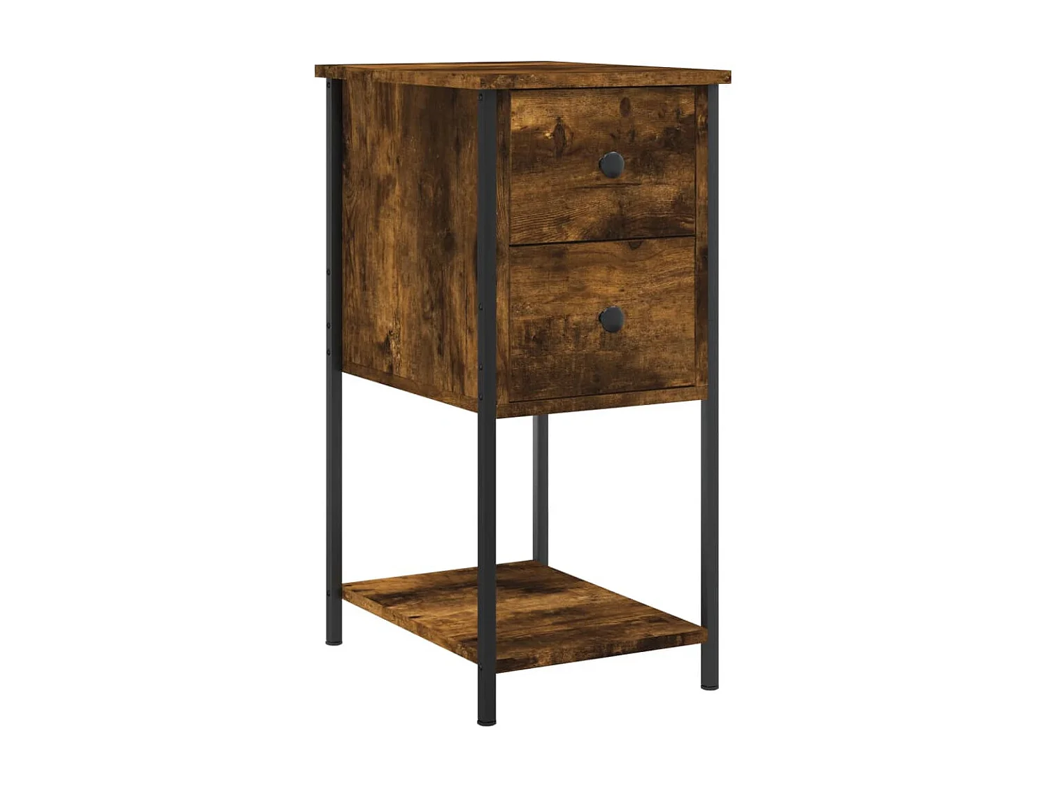 Lot de 2 Tables de chevet chêne fumé 32x42x70 cm bois d'ingénierie WVGQ2827