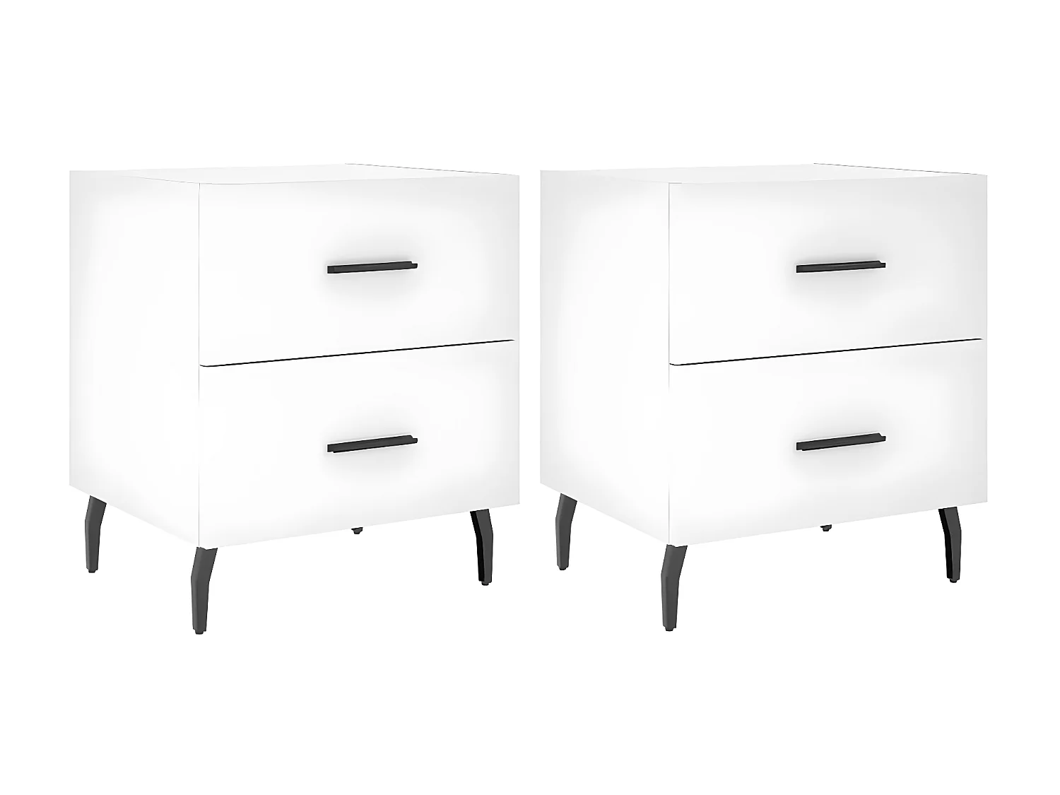 Nachtkastjes 2 st 40x35x47,5 cm bewerkt hout wit NL19340