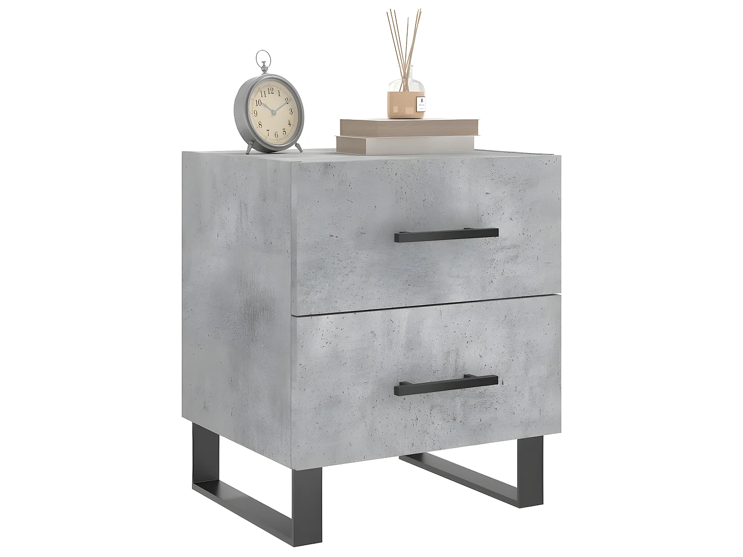 Nachtkastjes 2 st 40x35x47,5 cm bewerkt hout betongrijs NL79688