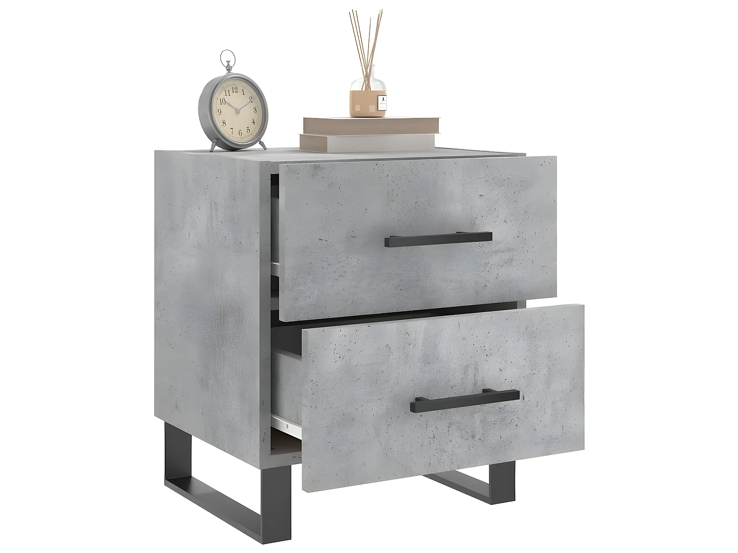 Nachtkastjes 2 st 40x35x47,5 cm bewerkt hout betongrijs NL79688
