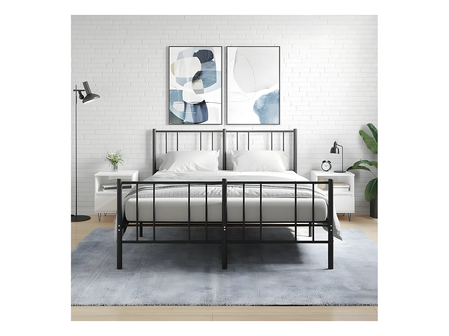 Lot de 2 Tables de chevet blanc brillant 40x35x50 cm WVGQ7945