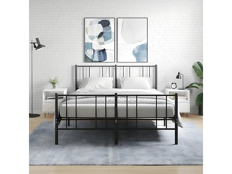 Nachtkastjes 2 st 40x35x50 cm bewerkt hout hoogglans wit NL54620