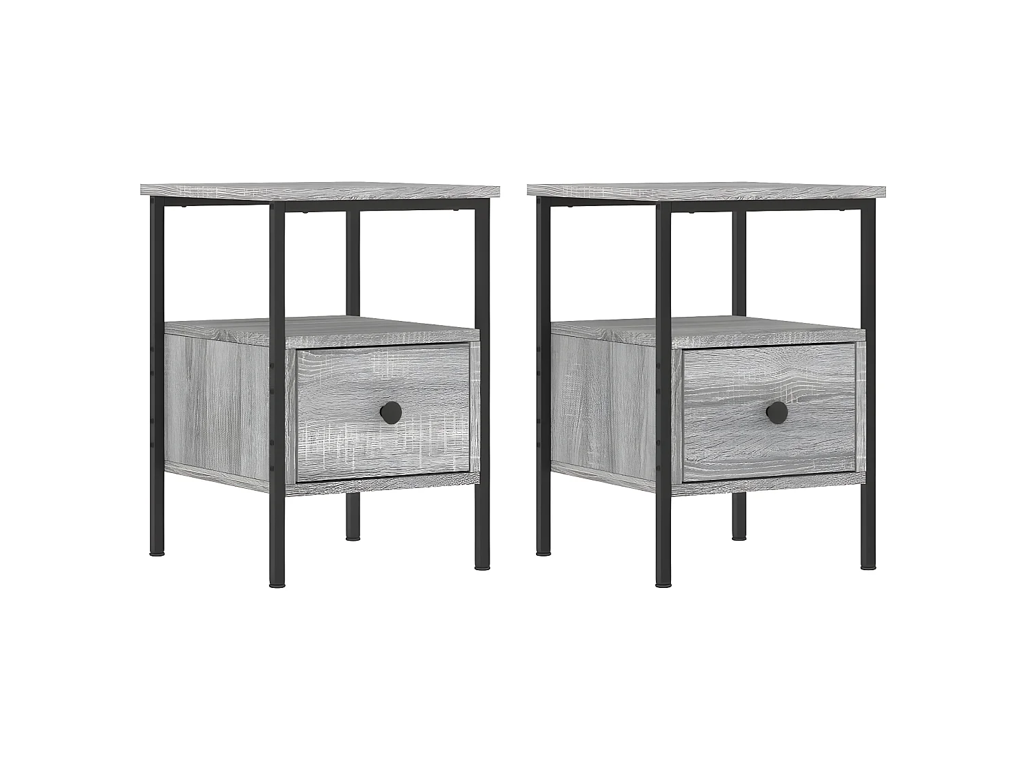 Mesas de cabeceira 2pcs derivados de madeira sonoma cinza PT52934