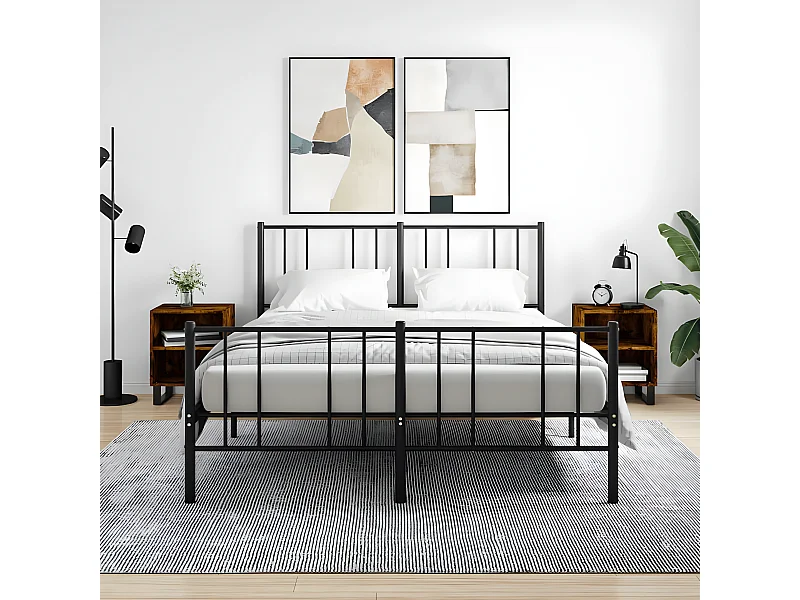 Nachtkastjes 2 st 40x30x50 cm bewerkt hout gerookt eikenkleurig NL80537