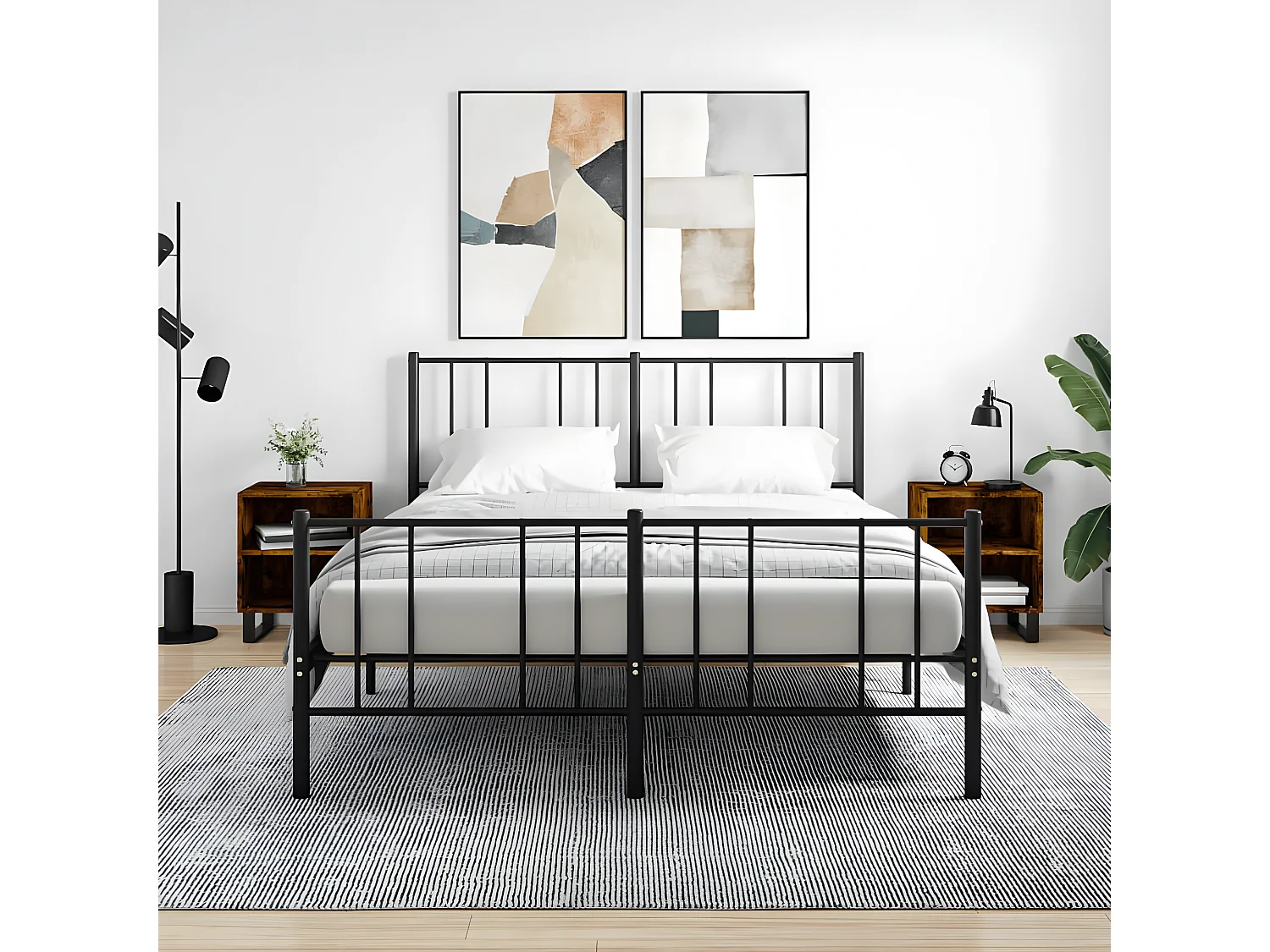 Nachtkastjes 2 st 40x30x50 cm bewerkt hout gerookt eikenkleurig NL80537