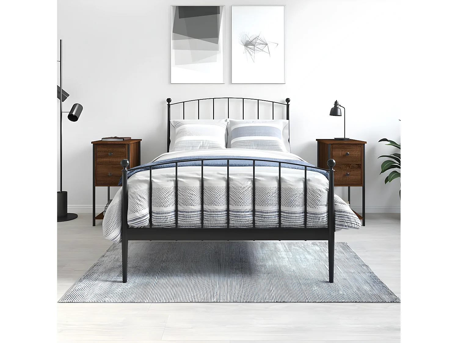 Lot de 2 Tables de chevet chêne marron 32x42x70cm Bois d'ingénierie WVGQ7611