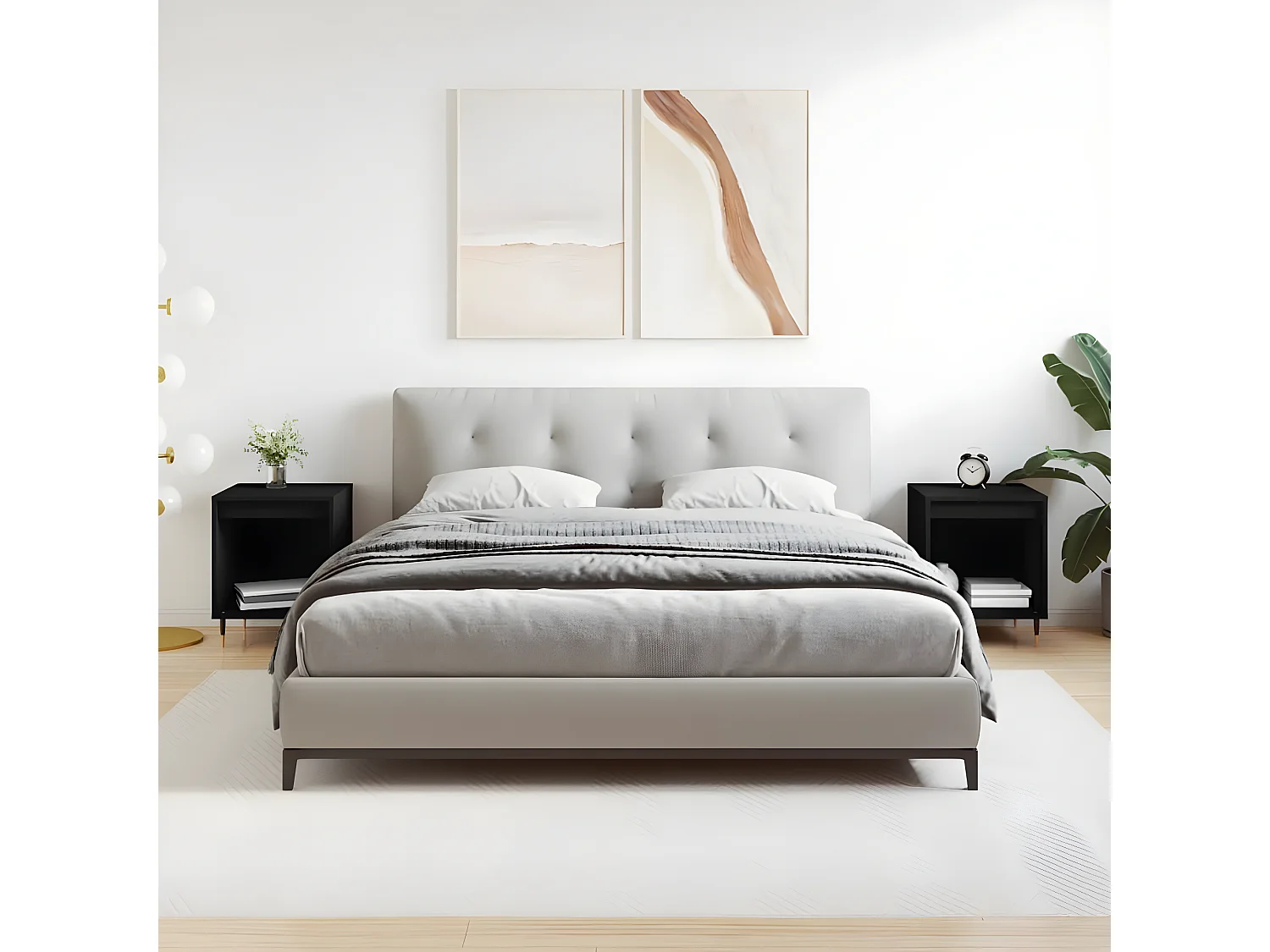 Nachtkastjes 2 st 40x35x50 cm bewerkt hout zwart NL87904