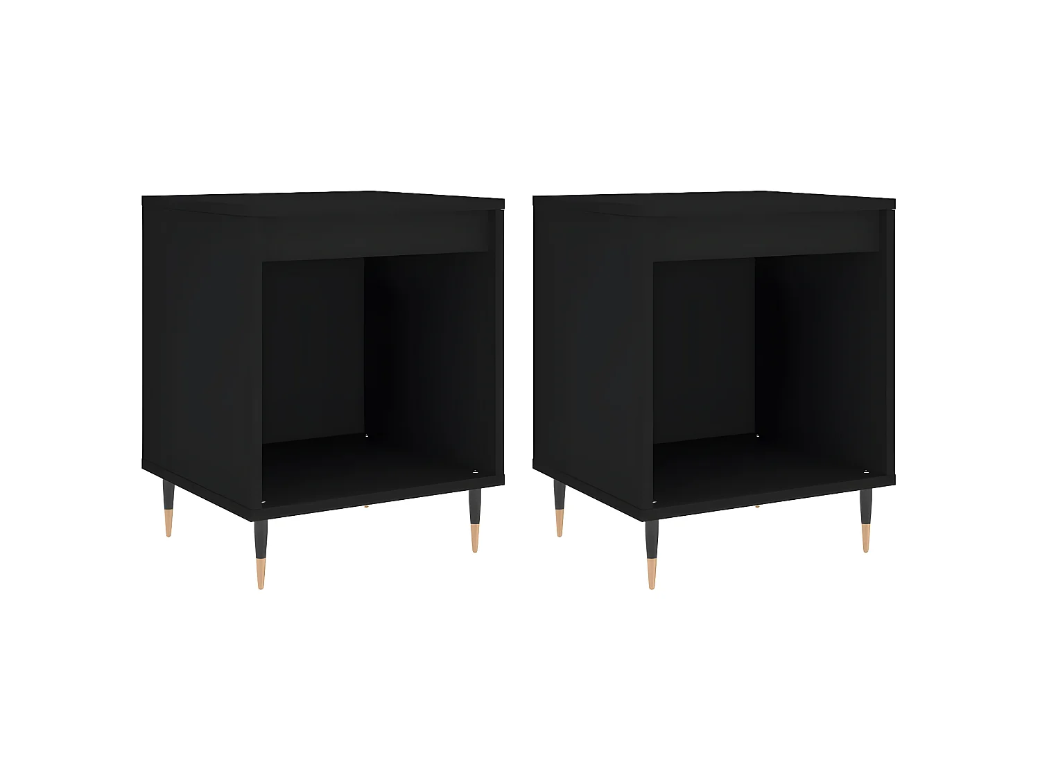 Nachtkastjes 2 st 40x35x50 cm bewerkt hout zwart NL87904