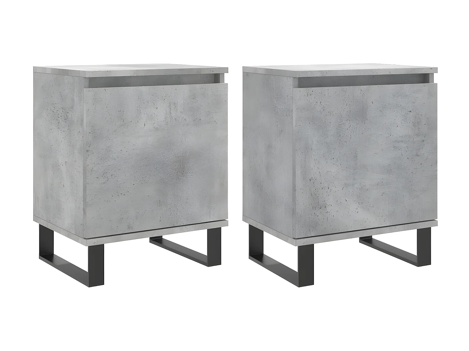 Lot de 2 Tables de chevet gris béton 40x30x50 cm bois d'ingénierie WVGQ1291
