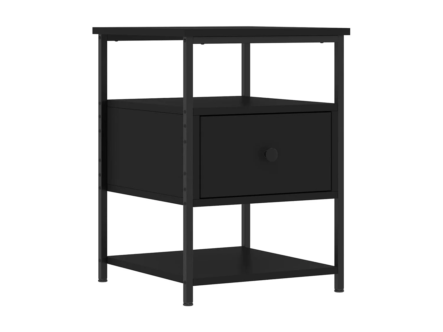 Mesas de cabeceira 2pcs 40x42x56 cm derivados de madeira preto PT13604