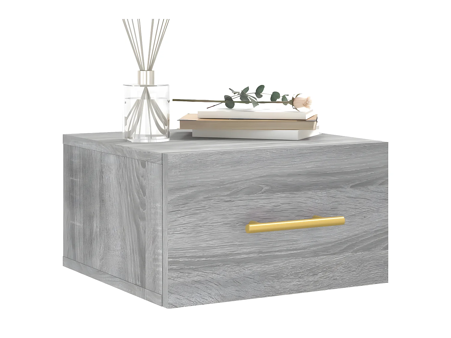 Lot de 2 Tables de chevet murales sonoma gris 35x35x20 cm WVGQ7286