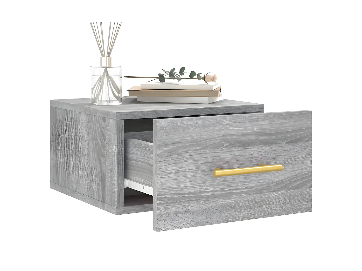 Lot de 2 Tables de chevet murales sonoma gris 35x35x20 cm WVGQ7286