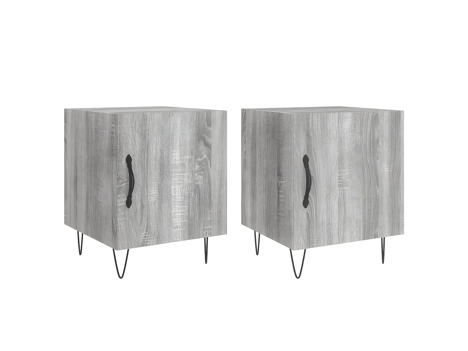 Lot de 2 Tables de chevet sonoma gris 40x40x50cm bois d'ingénierie WVGQ3720