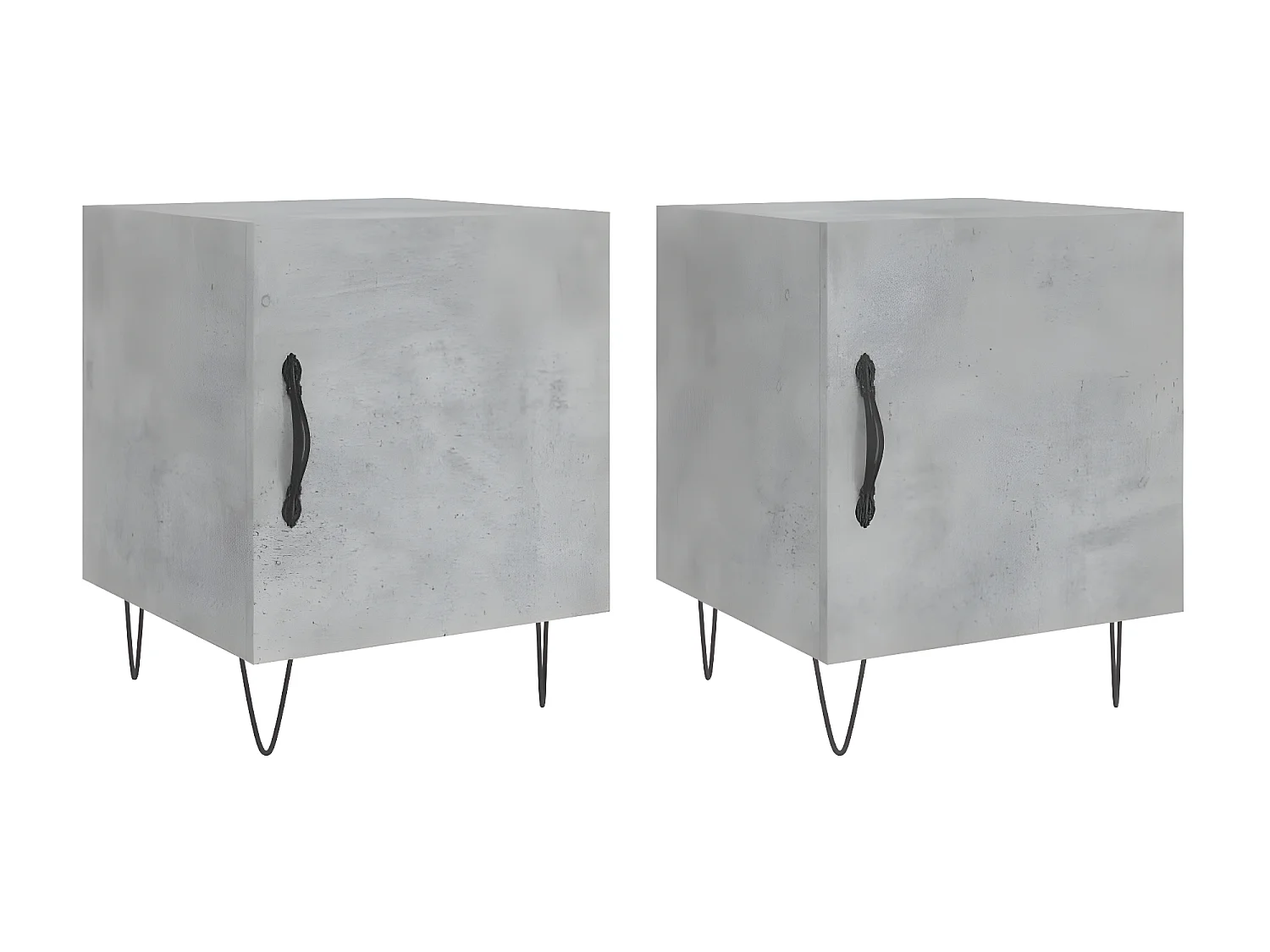 Lot de 2 Tables de chevet gris béton 40x40x50 cm bois d’ingénierie WVGQ6638