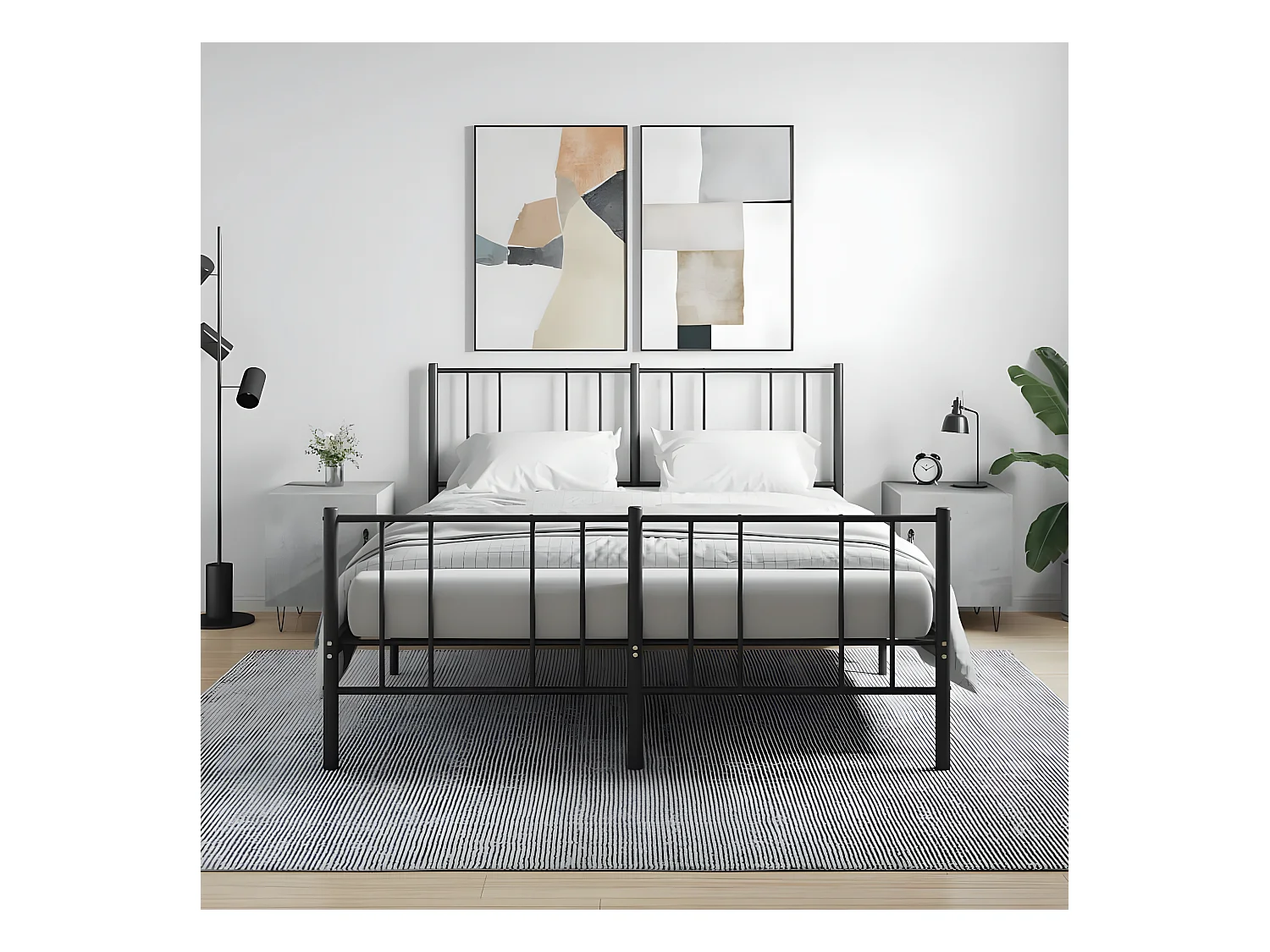 Lot de 2 Tables de chevet gris béton 40x40x50 cm bois d’ingénierie WVGQ6638