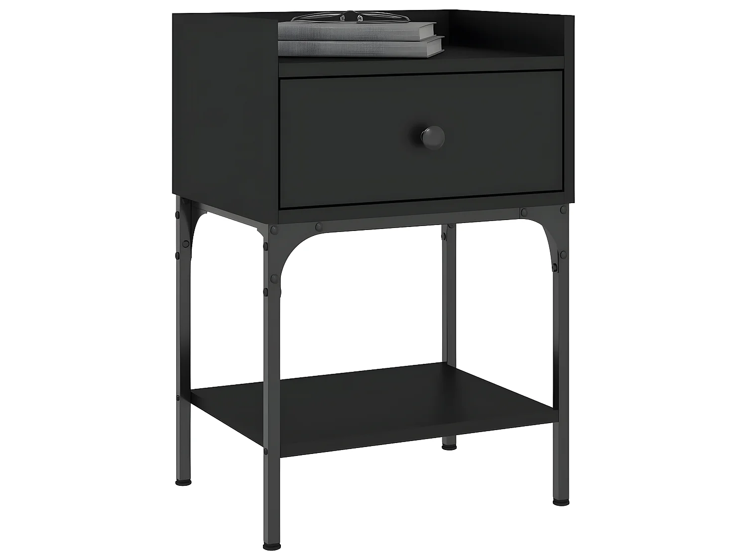 Lot de 2 Tables de chevet noir 40,5x31x60 cm bois d’ingénierie WVGQ6554