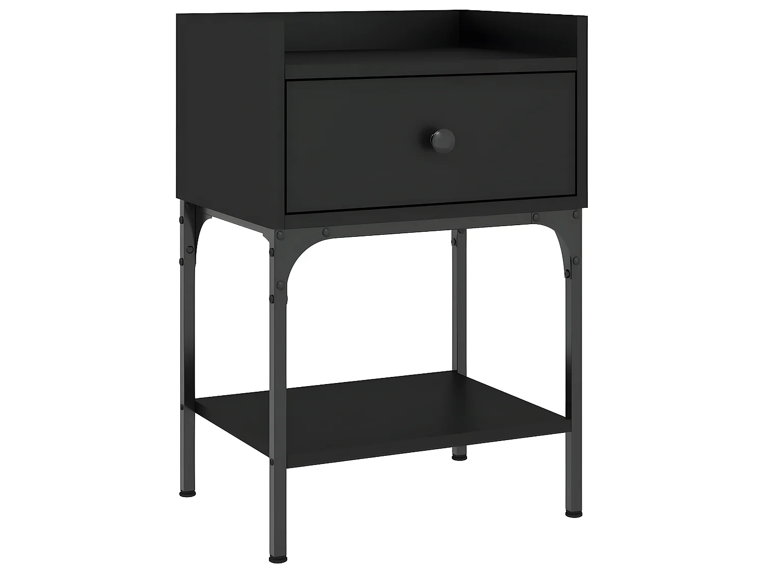 Nachtkastjes 2 st 40,5x31x60 cm bewerkt hout zwart NL37749