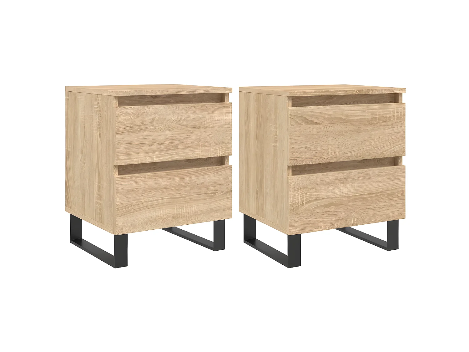 lot de 2 Tables de chevet chêne sonoma 40x35x50 cm bois ingénierie OCN37727