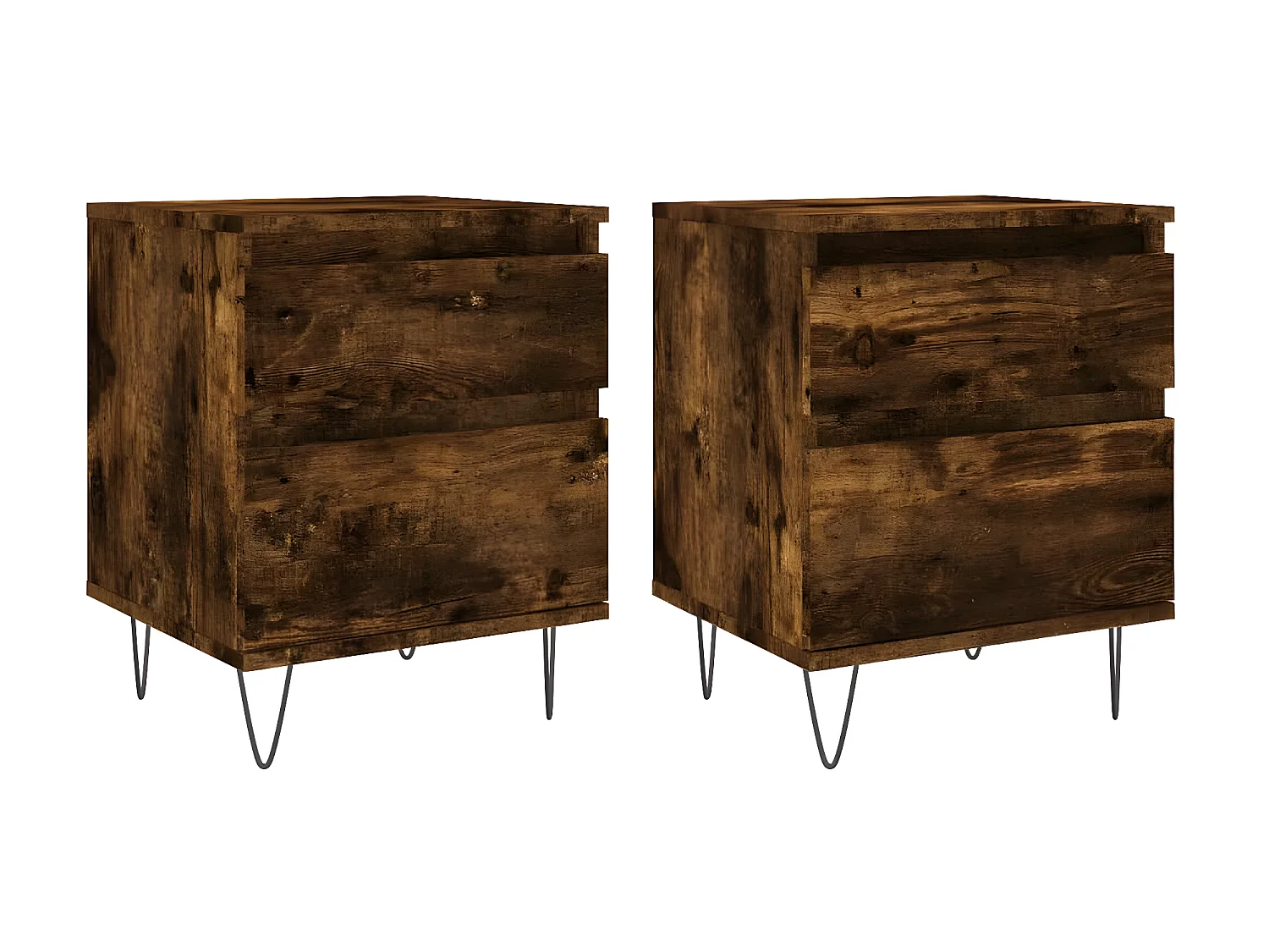 Mesas de cabeceira 2 pcs derivados de madeira carvalho fumado PT18599