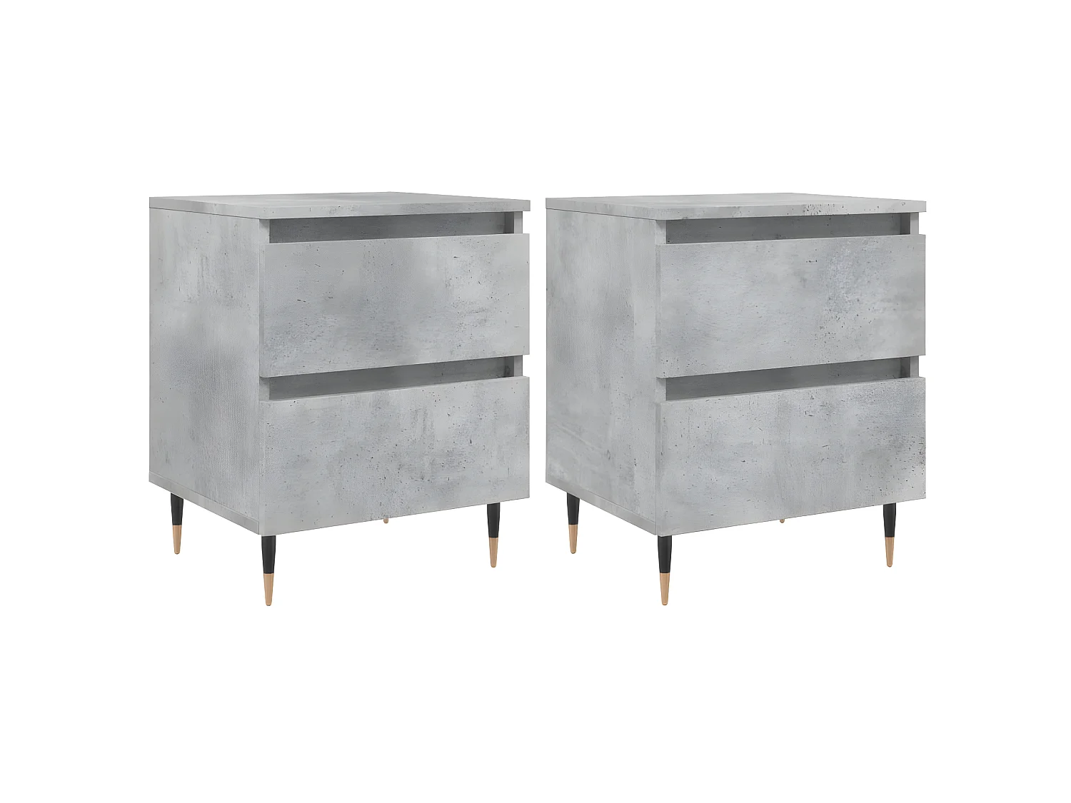 Lot de 2 Tables de chevet gris béton 40x35x50 cm bois d’ingénierie WVGQ8416