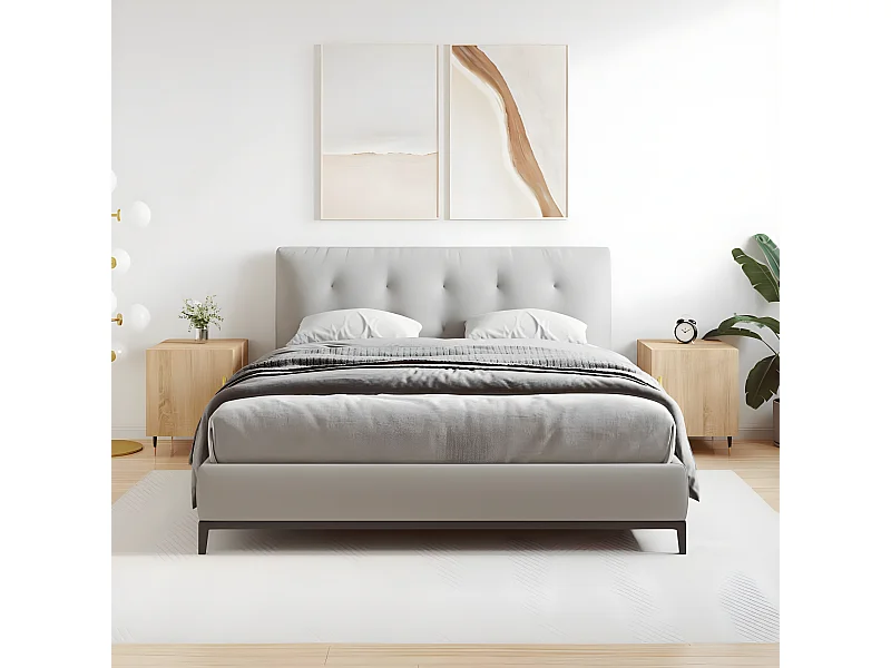 Lote de 2 Mesitas de noche madera ingeniería roble Sonoma 40x40x50 cm ES15779