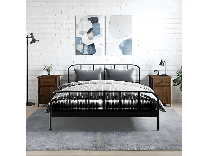 Nachtkastjes 2 st 40x42x60 cm bewerkt hout bruin eikenkleur NL37405