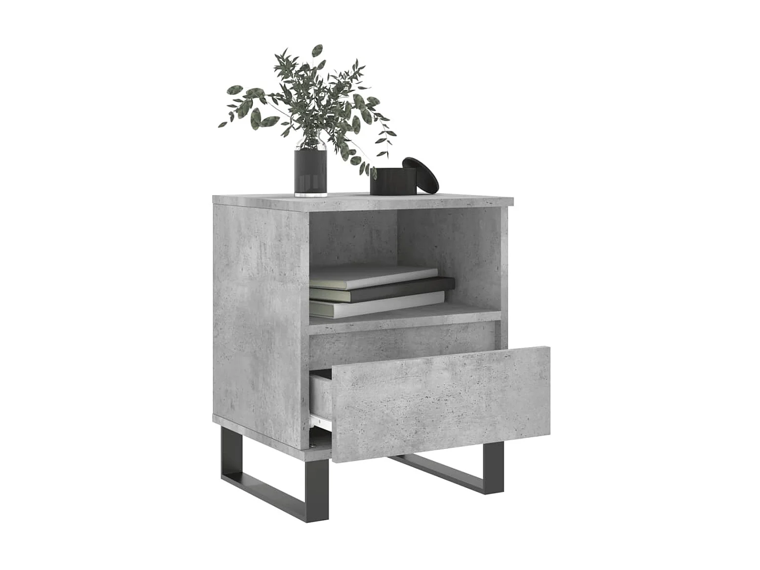 Nachtkastjes 2 st 40x35x50 cm bewerkt hout betongrijs NL56490