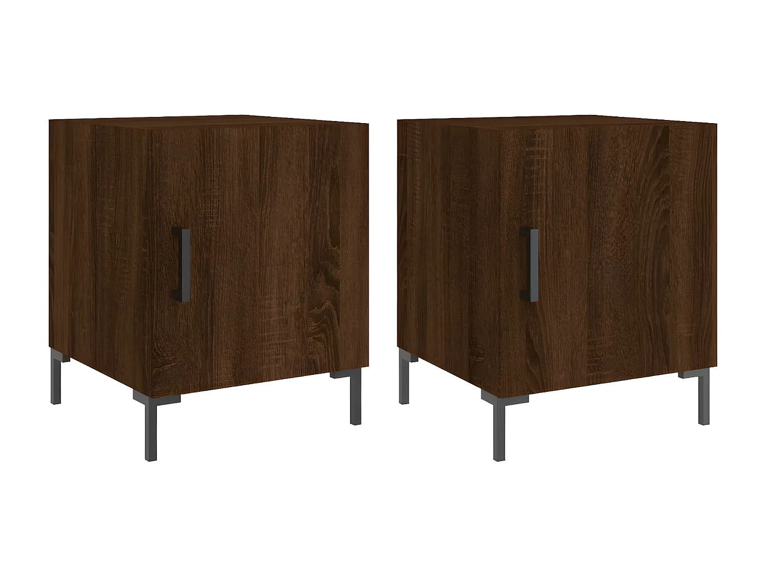 Lot de 2 Tables de chevet chêne marron 40x40x50cm bois d'ingénierie WVGQ2131