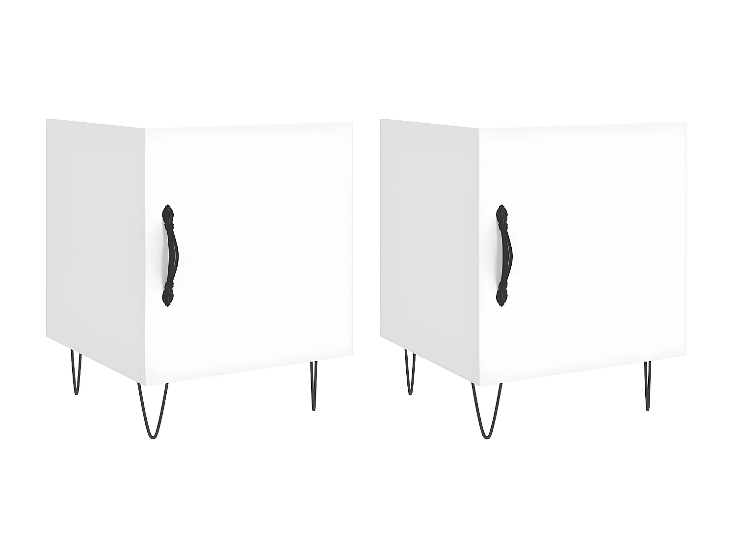 Nachtkastjes 2 st 40x40x50 cm bewerkt hout wit NL73719