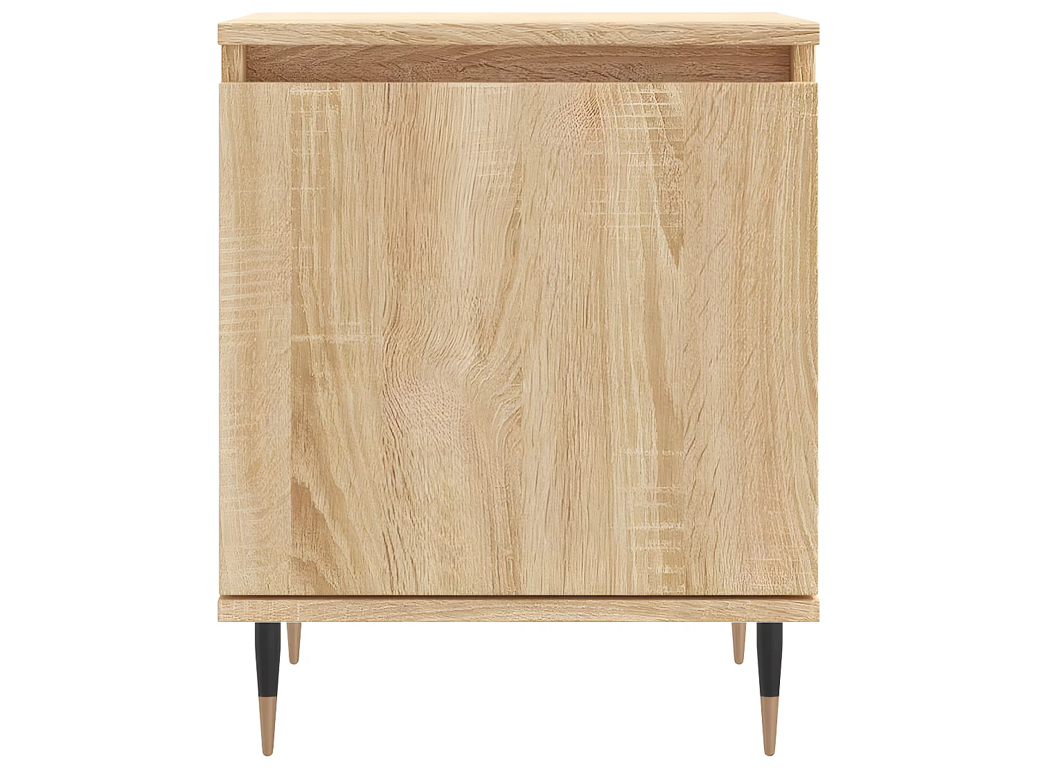 Lote de 2 Mesitas de noche madera ingeniería roble Sonoma 40x30x50 cm ES49466