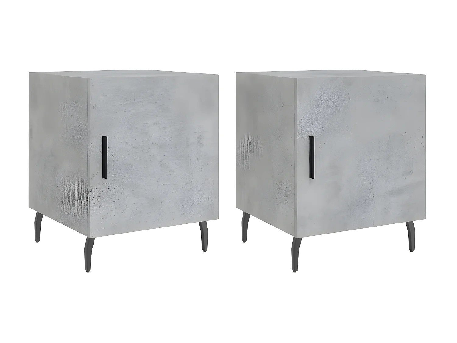 Lote de 2 Mesitas de noche madera ingeniería gris hormigón 40x40x50 cm ES79763