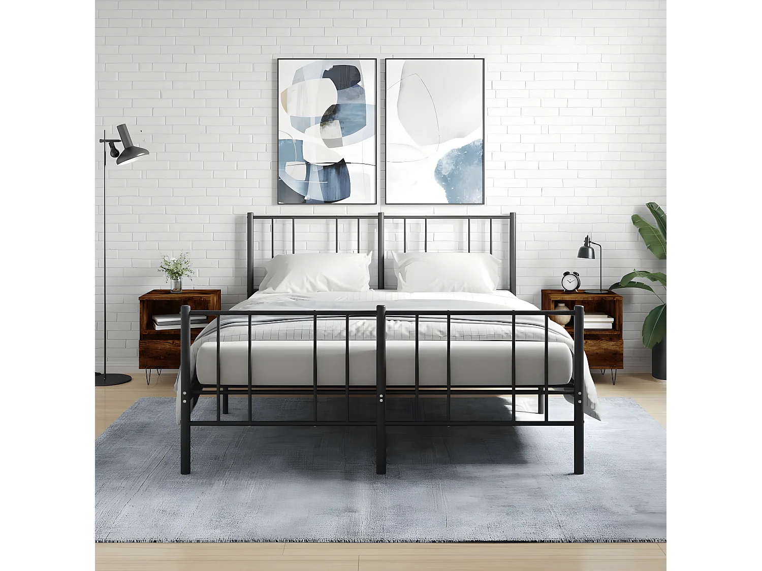 Nachtkastjes 2 st 40x35x50 cm bewerkt hout gerookt eikenkleurig NL29990