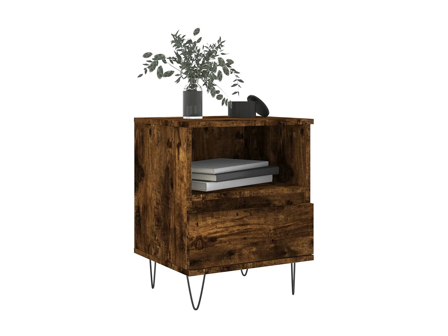 Nachtkastjes 2 st 40x35x50 cm bewerkt hout gerookt eikenkleurig NL29990