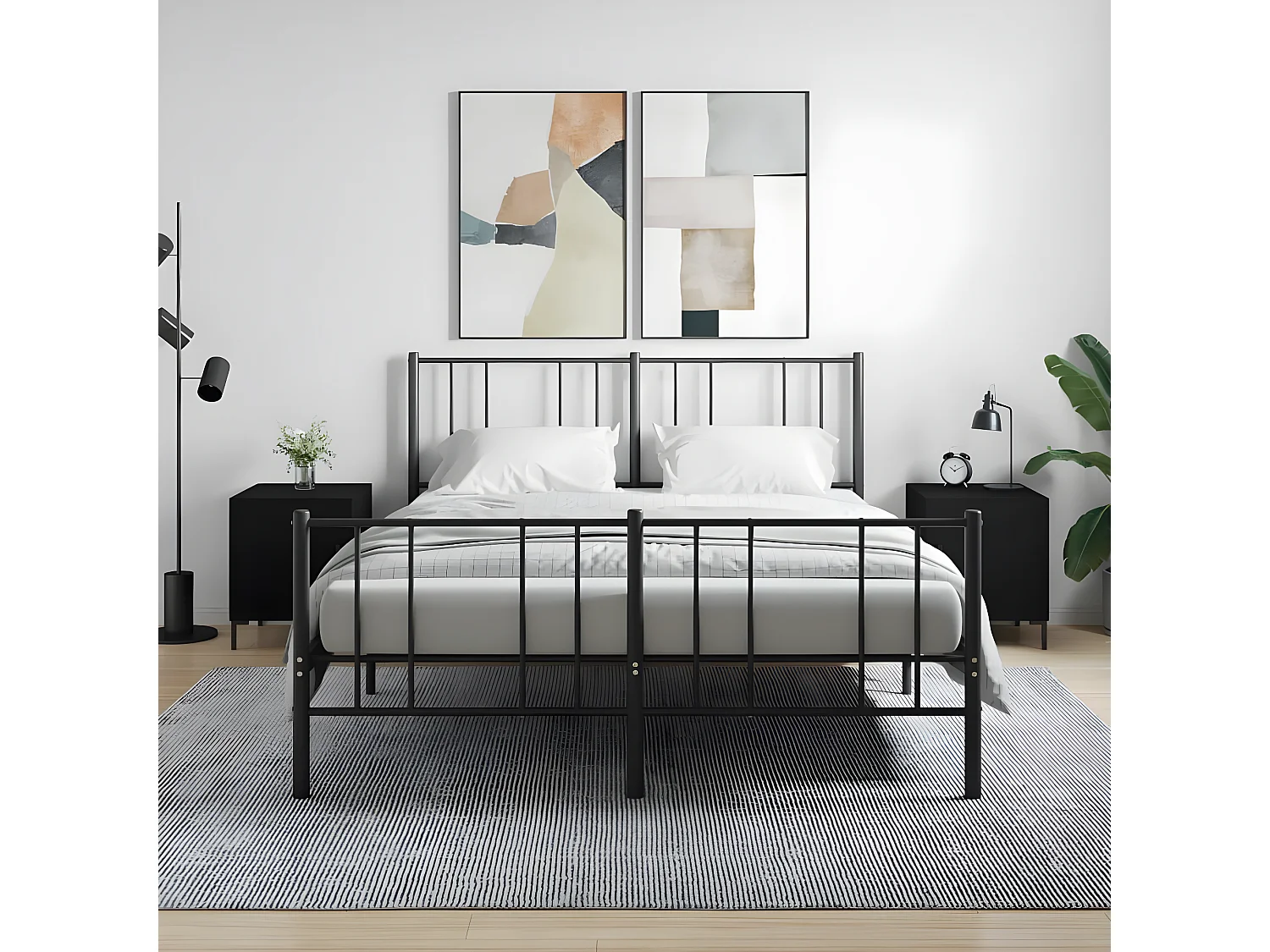 Lot de 2 Tables de chevet noir 40x40x50 cm bois d’ingénierie WVGQ2527