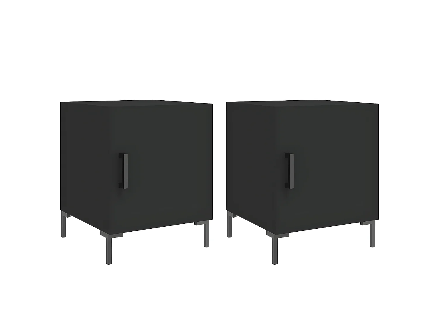 Lot de 2 Tables de chevet noir 40x40x50 cm bois d’ingénierie WVGQ2527