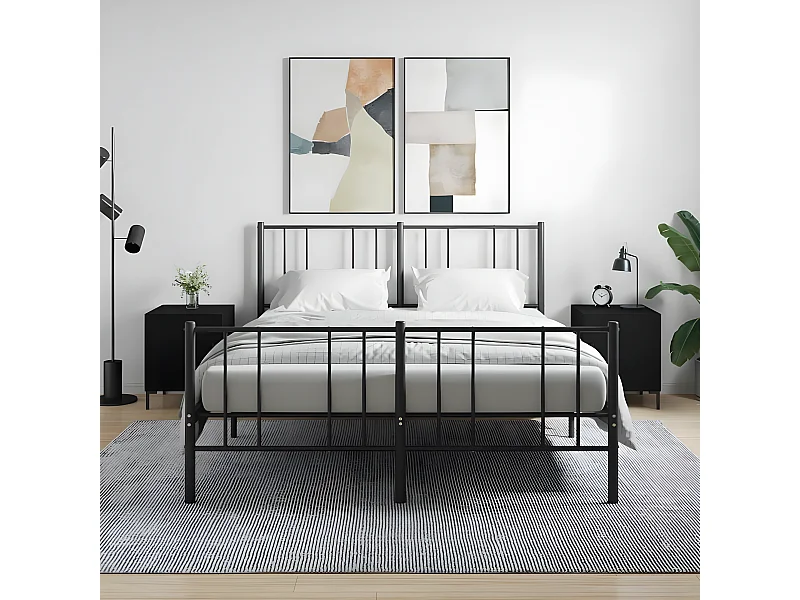 Nachtkastjes 2 st 40x40x50 cm bewerkt hout zwart NL10413