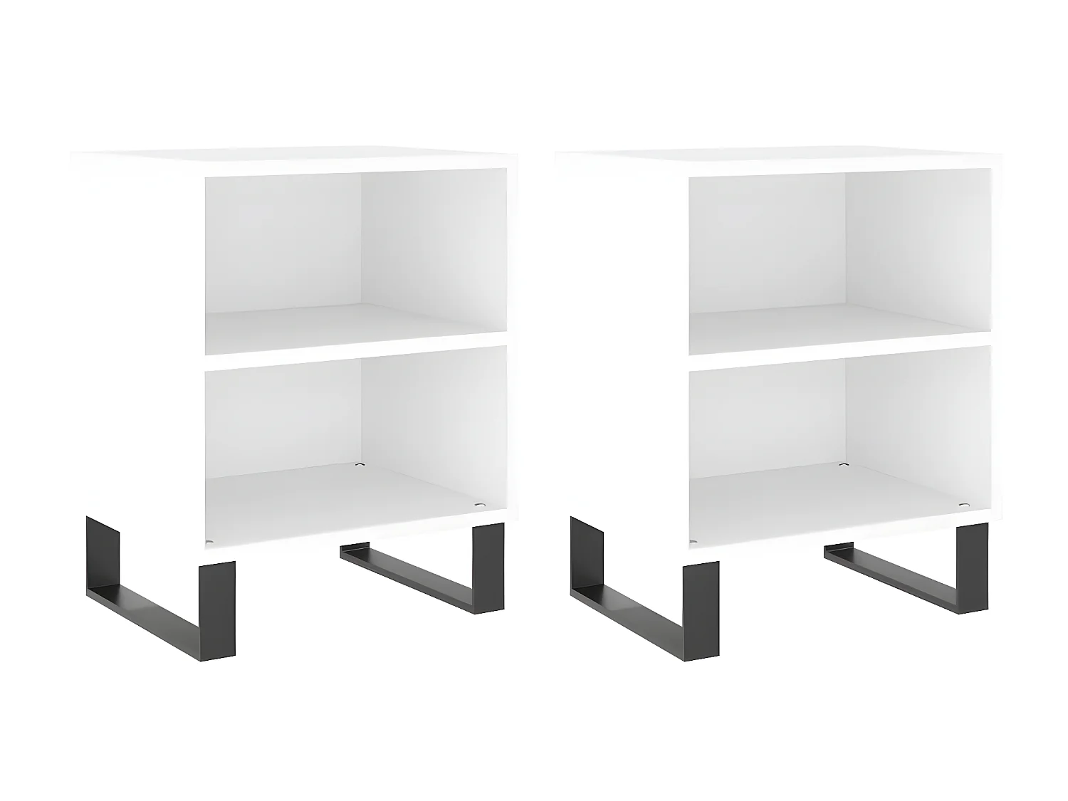 Lot de 2 Tables de chevet blanc 40x30x50 cm bois d'ingénierie WVGQ3113