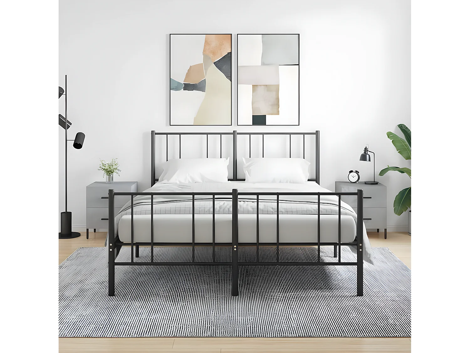 Lot de 2 Tables de chevet gris béton 40x35x47,5cm bois d’ingénierie WVGQ8015