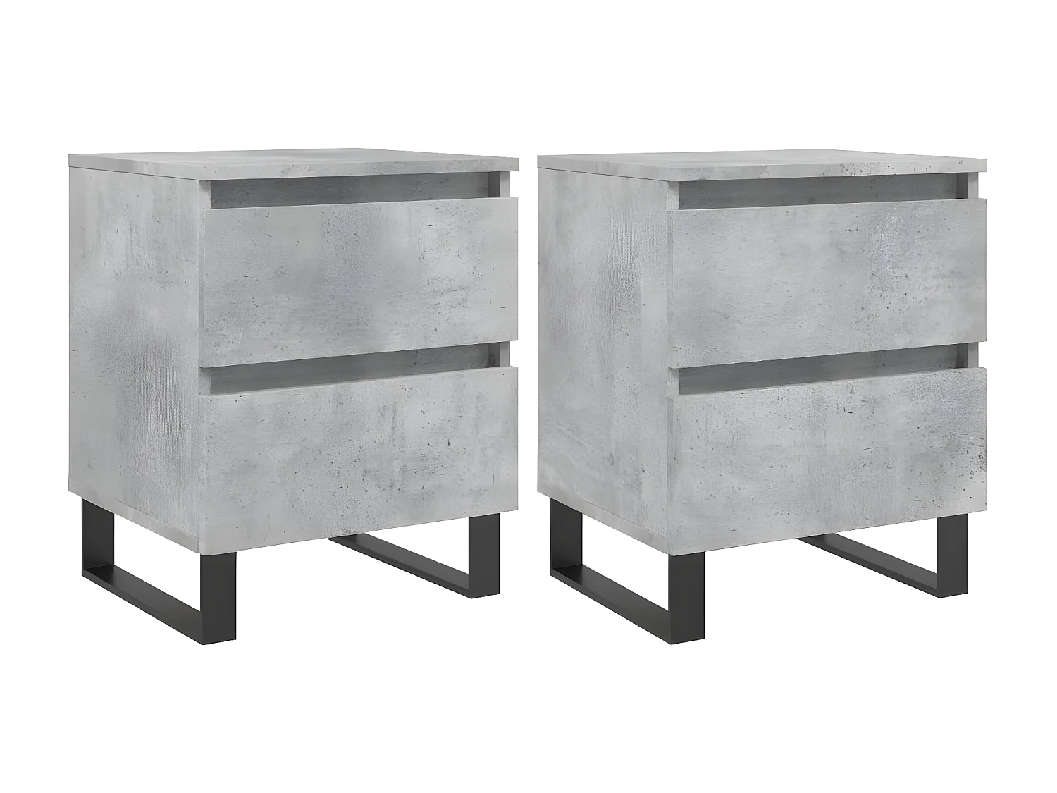 Lot de 2 Tables de chevet gris béton 40x35x50 cm bois d’ingénierie WVGQ2267