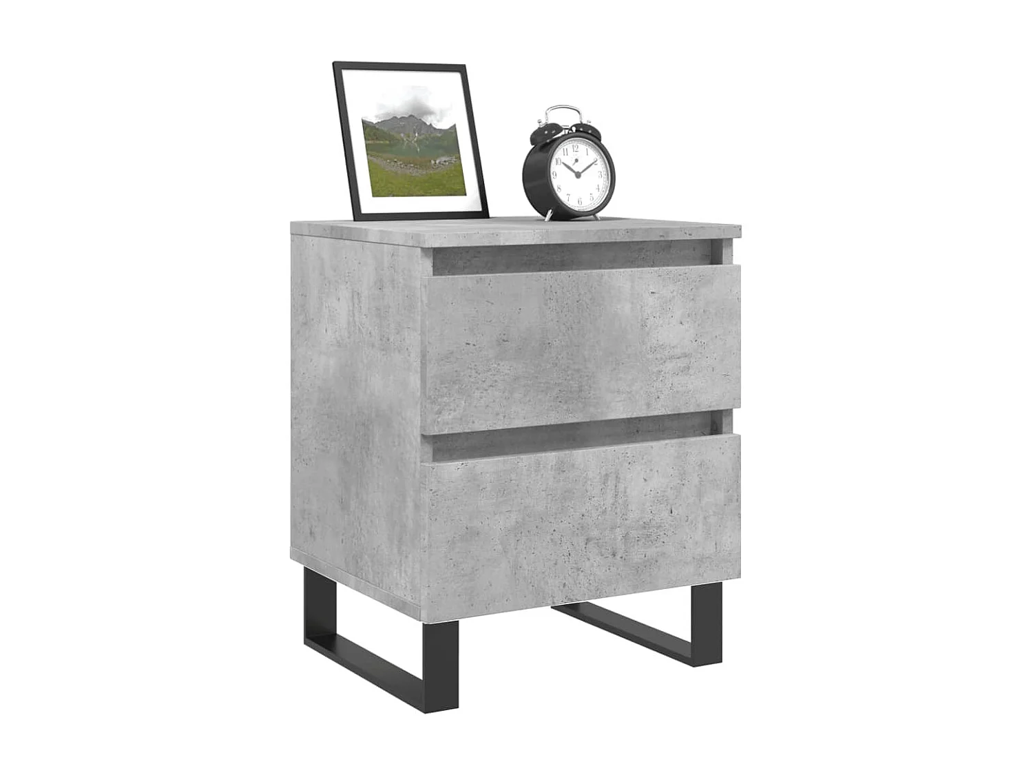 Lot de 2 Tables de chevet gris béton 40x35x50 cm bois d’ingénierie WVGQ2267